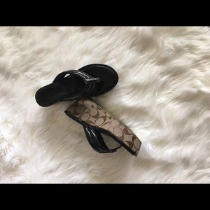 Coach wedge sandals size 5